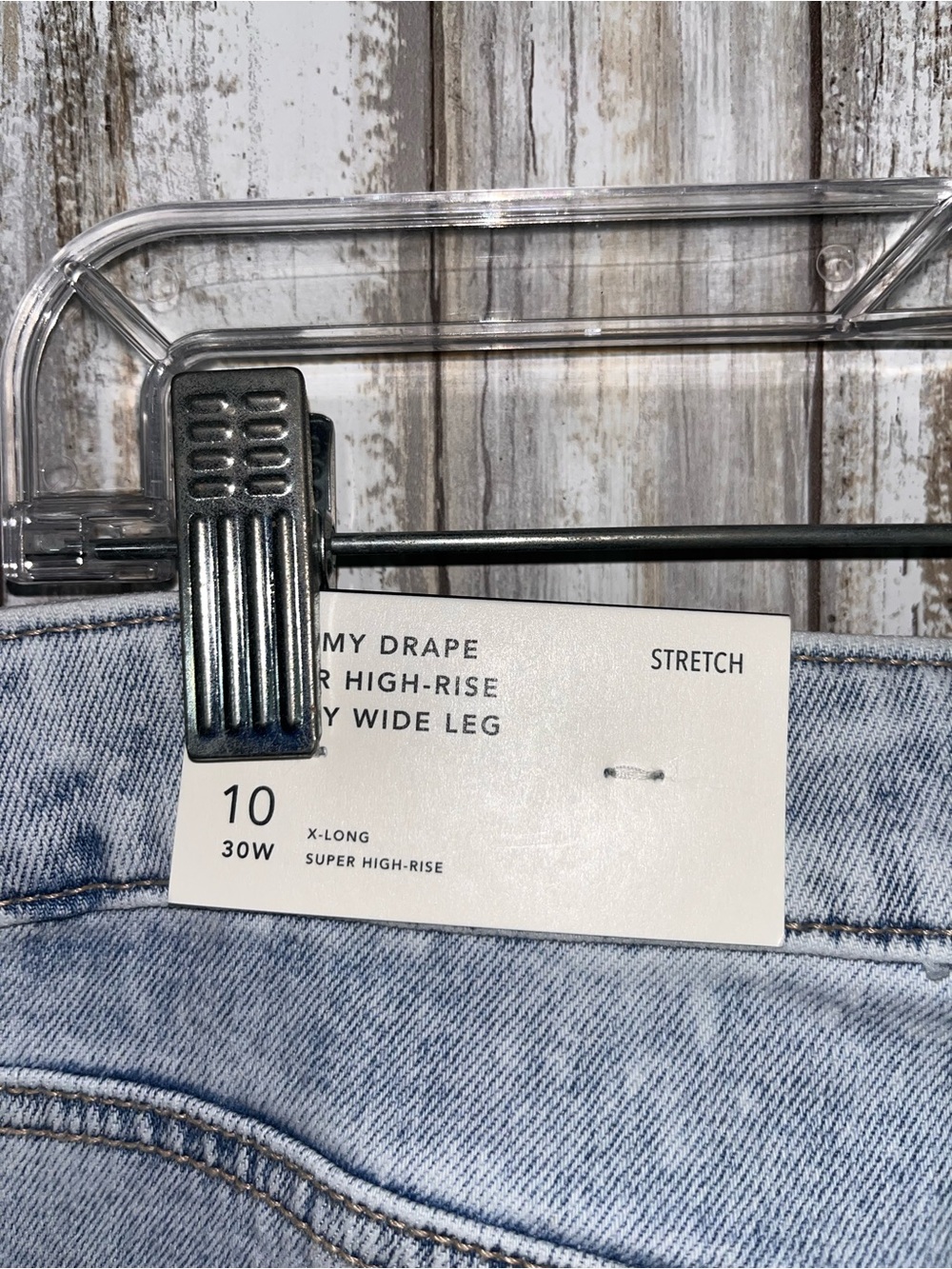 American Eagle Dreamy Drape Baggy Wide Leg Jeans High Rise 10 X-Long NWT - Picture 6 of 6